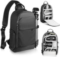 TAAOKA Camera Sling Bag, DSLR/SLR/Mirrorless Camera Backpack Shockproof Photography Backpack with Tripod Holder & Removable Modular Inserts Compatible with Canon/Nikon/Sony/Fuji(Black) by TAAOKA