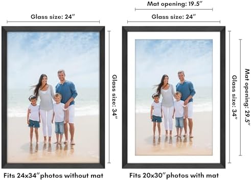 Americanflat 24x34 Poster Frame - Matted to 20x30 - Engineered Wood - Black - Image 2