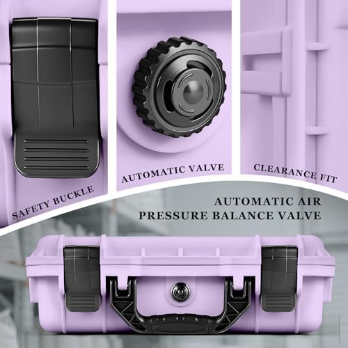 Relaxweex 8.5 x 6.5 x 3.7 Inch Hard Case, Grid Shell, Purple - Image 4