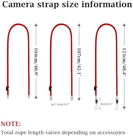 VOVMOEYA Nylon Braided Camera Rope Strap, Camera Neck Shoulder Strap with O-Ring for DSLR & Mirrorless Camera - Red - Image 6