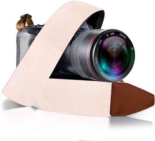Art Tribute Camera Strap - Shoulder, Crossbody & Neck Camera Strap for Photographers, Fits All Cameras, Canon Nikon Sony Fujifilm, Padded Strap W/Quick Release, Embroidered Cotton & Leather Ends by ArtTribute