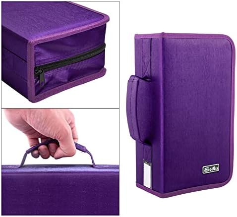 Siveit CD/DVD Storage Holder - 128 Capacity CD/DVD Case Wallet, Portable Organizer for Home & Travel (Black, Purple) - Image 3