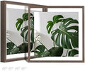 Egofine 12x12 Floating Frames Set of 2, Double Plexiglass Picture Frame, Made of Solid Wood Display Any Size Photo up to 12x12, Wall Mount or Tabletop Standing,Brown by Egofine
