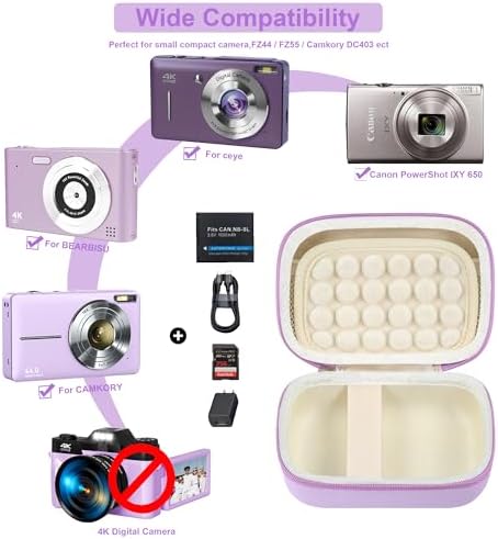 Leayjeen Small Camera Case for Canon PowerShot ELPH/IXUS - Purple - Image 3
