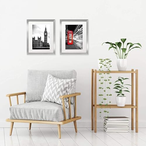 Americanflat 11x14 Picture Frame 2-Pack - Matted to 8x10 - Silver - Image 4