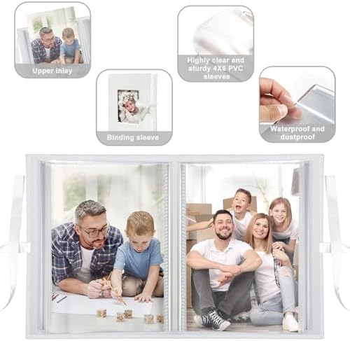 Photo Album 4x6 100 Pockets, Slip-in Picture Albums, Linen Cover Top Loader Vertical Pockets Albums for Baby, Kids Boy Girls, Wedding, Family, Anniversary, White - Image 5