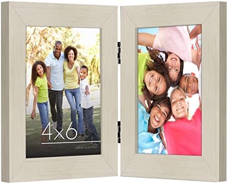 Americanflat 4x6 Double Picture Frame - Light Wood by Americanflat