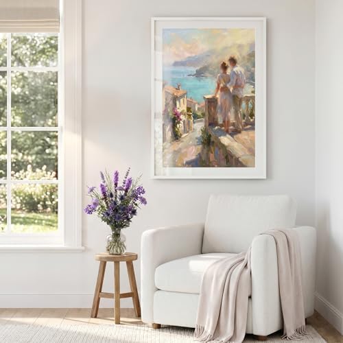 Americanflat 28x40 Poster Frame - Matted to 24x36 - Slim Molding - White - Image 5