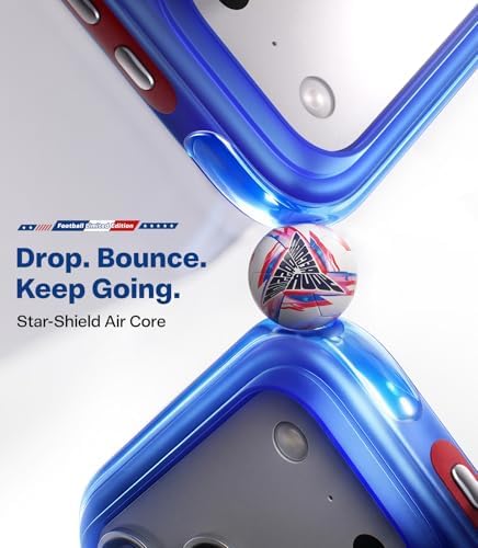 TORRAS World Cup Spirit Inspired, Football Limited Edition Ostand Q3 Air for iPhone 17 Pro Max Case & 360 Magnetic Stand, Fit for MagSafe, Mil-Grade Drop Tested, Camera Control Button, Starlight - Image 3