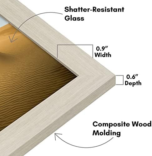 Americanflat 13x19 Picture Frame with Shatter-Resistant Glass - Signature Collection - Gallery-Style Frames Made of Engineered Wood - Photo Frame for Wall Display - Light Wood - Image 3