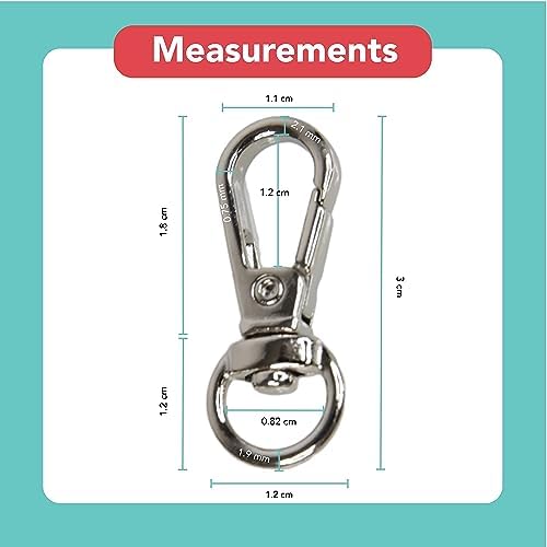 Foto&Tech Small Quick Release Adapter Clip for Camera with Round Lugs for Camera Strap, 33lb Breaking Force (10 Pieces, Silver) - Image 5