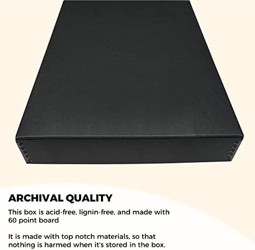 Golden State Art, Drop Front Archival Storage Box, 13.75"x19.75"x3"-Black - Image 5