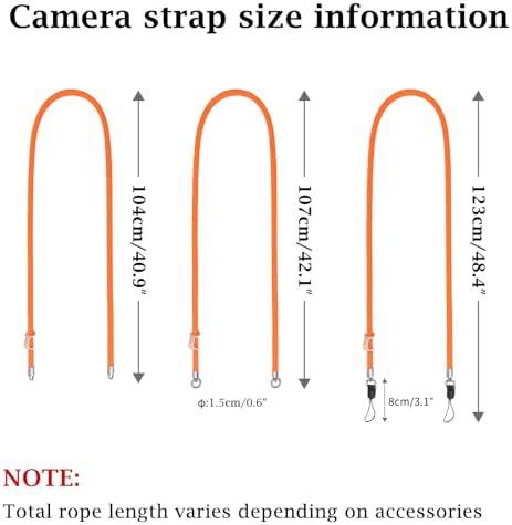 VOVMOEYA Nylon Braided Camera Rope Strap, Camera Neck Shoulder Strap with O-Ring for DSLR & Mirrorless Camera - Orange - Image 6