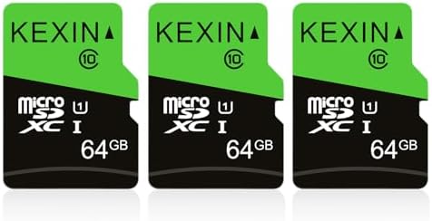 KEXIN 64GB Micro SD Card 3 Pack with SD Adapter microSDXC Memory Card UHS-I C10 U1 Micro SD Card Full HD High Speed TF Card for Tablet Action Camera Dash Cam Drone Game Console, 64 G 3 Pack by Home