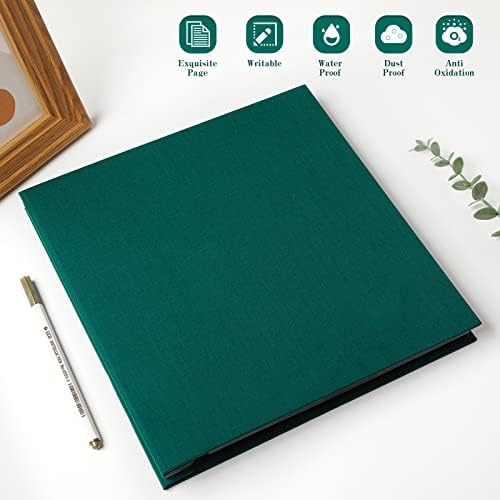 Spbapr Large Photo Album Self Adhesive Linen Cover Magnetic Scrapbook Album DIY Scrap Book 40 Black Sticky Pages for 3x5 4x6 5x7 8x10 Pictures with A Metal Pen - Image 2
