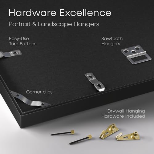 Homeforia 5x10 Black License Frame, High-End Metal, 3.5x8 Mat, Glass - Image 4