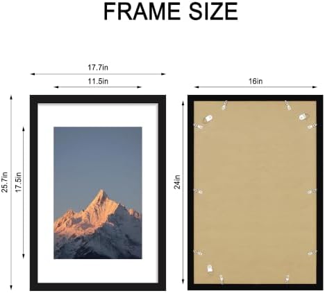 16x24 Wood Picture Frame Set of 4, Wall Mount for Home Decor, Black - Image 4