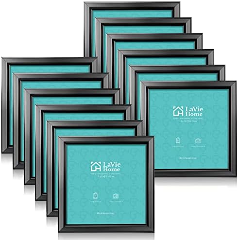 LaVie Home 5x5 Picture Frames (12 Pack, Black) Simple Designed Photo Frame with High Definition Glass for Wall Mount & Table Top Display, Set of 12 Classic Collection by LaVieHome