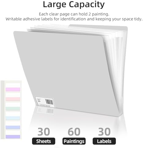 A3 Diamond Painting Storage Book, 60 Views Art Portfolio Presentations Folder with 30 Pages Protectors, 17.3x12.8in - Image 2