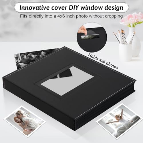 Popotop 4x6 Photo Album Holds 300 Pictures, Vegan Leather Hardcover - Image 2