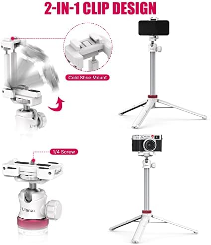 ULANZI MT-44 Extendable Phone Tripod, 59" Portable Selfie Stick Vlog White - Image 2