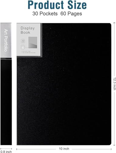Art Portfolio 3 Packs 9"x12" Display Book Presentation Book Folder with Plastic Sleeves for Artwork - Image 5