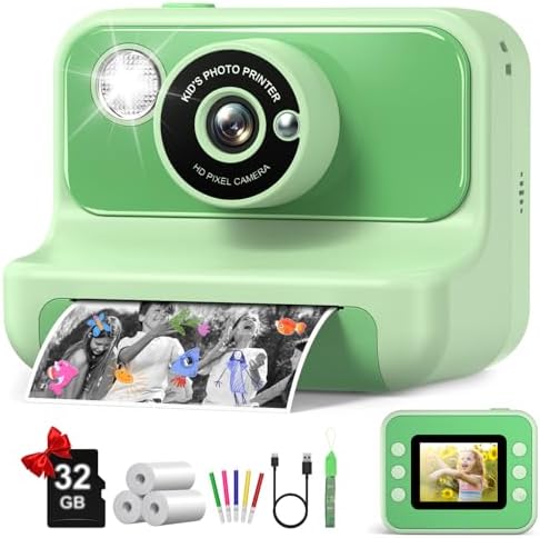 Kids Camera Instant Print, Christmas Birthday Gifts for Girls and Boys by Gofunly
