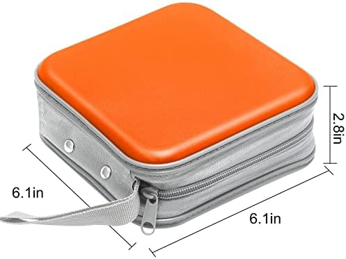 Siveit CD/DVD Cases 40 Capacity Disc Storage Binder for Car(Orange) - Image 6