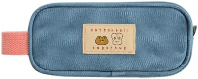 Monolike Unmatched Friends Butter Pencil Case, Blue - Structured Square Desk Organizer, Large Capacity Aesthetic Stationery Pouch & Makeup Brush Bag by Onlythingsilike