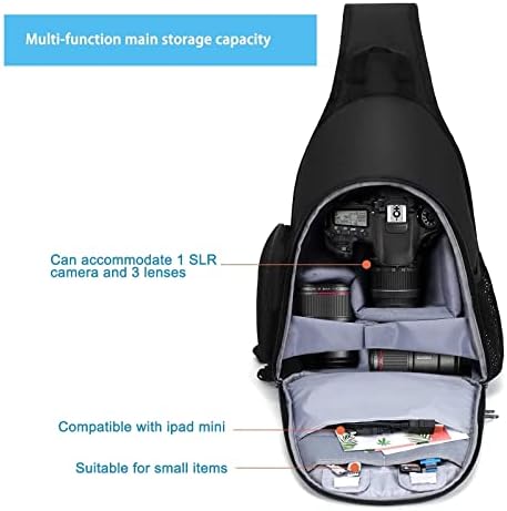 MOSISO Camera Bag Sling Backpack, Full Open Camera Case, Black - Image 2