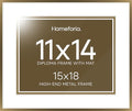Homeforia 15x18 Bronze Diploma Frame, High-End Metal, 11x14 Mat, Glass by Homeforia