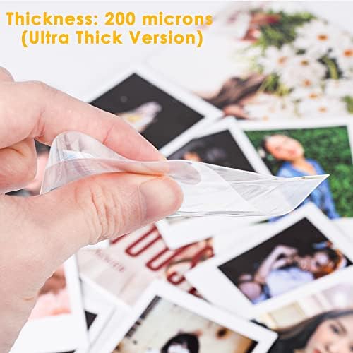 50 Pack Kpop Polaroid Sleeves, Ultra Clear and Ultra Thick Sleeve 200 Microns Protectors Cover, Perfect for Kpop Standard 88x108 mm Square Polaroid, Unsealable (50P - 92x110mm) - Image 4