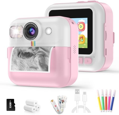 Instant Print Camera for Kids, Toddler Camera Birthday Gifts for Girls 3-10 by BOFIDAR