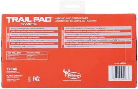 WILDGAME INNOVATIONS Trail Pad Swipe VU60 SD Card Viewer for Hunting & Wildlife Observation Compact Water-Resistant Memory Card Reader with 4.3" Touch Screen - Image 6