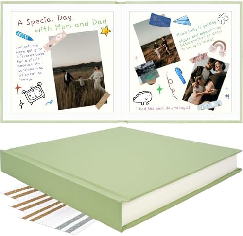 Vienrose Scrapbook Album 12x12 Inch Linen 420gsm Kraft 40 Pages Grass Green by Vienrose