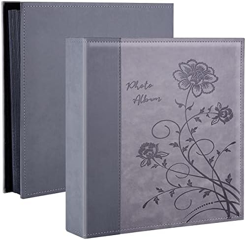Artmag Photo Picutre Album 4x6 500 Photos, Extra Large Capacity Leather Cover Wedding Family Photo Albums Holds 500 Horizontal and Vertical 4x6 Photos(Grey), 500 Pockets by Artmag