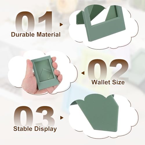 uxcell 8pcs Mini Picture Frames, 2.4 x 3.6 Inch Rectangular Film Photo Frame, Small Instant Film Photo Frame Holder for Tabletop Picture Display, Avocado Green - Image 4