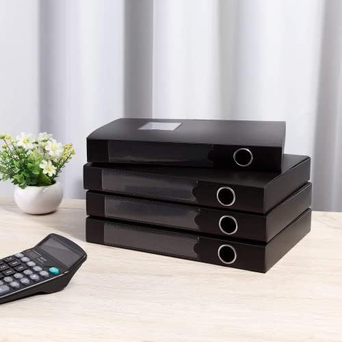 HUA JIE 8 Pack A4 Storage File Boxes Plastic Archives Cases with Lid,Black - Image 7