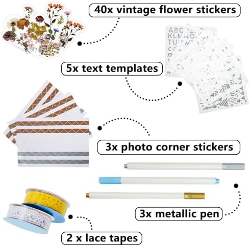 Vienrose 12x12 Inch Scrapbook Album DIY Large Hardcover Kraft White Pages Scrapbook Photo Album Linen Cover Scrap Book Photo Albums Scrapbooking Supplies Kit for Couple Family Wedding Travel - Image 2