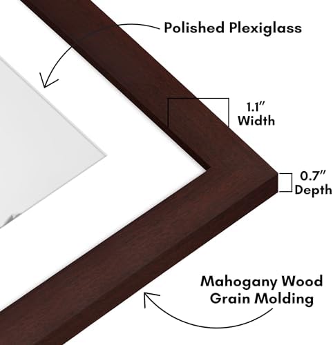 Americanflat 20x28 Poster Frame - Matted to 16x24 - Mahogany - Image 3