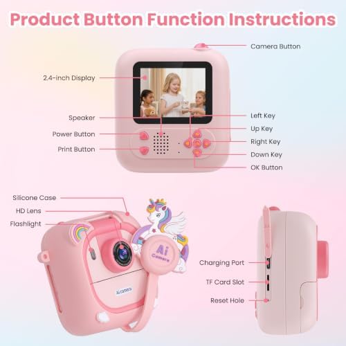 FamilyKit AI Kids Camera Instant Print with 3 Rolls Print Paper & 32G Card - Image 6