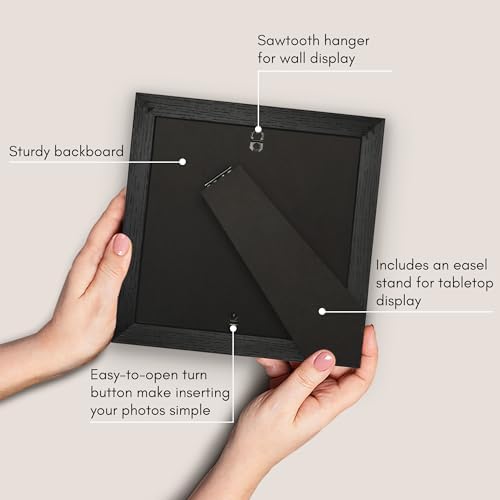 Americanflat 8x8 Picture Frame - Matted to 5x5 - Engineered Wood - Black - Image 5