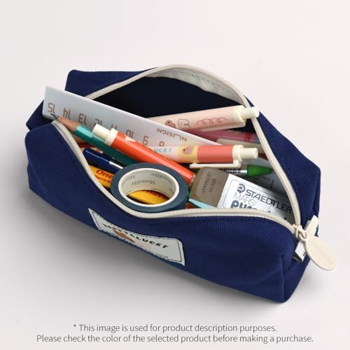 Monolike Happy and Lucky Block Pencil Case, Beige - Pen Pouch, Portable Pencil Bag, Office Pouch case - Image 5