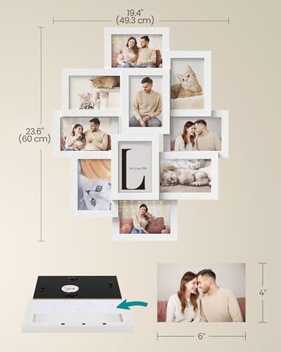 SONGMICS Collage Picture Frames for Wall Decor, 10-Pack 4 x 6, Glass Front - Image 4
