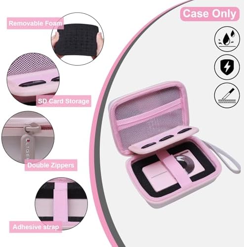 L LTGEM Digital Camera Case Compatible with KODAK PIXPRO FZ55/FZ45, Canon ELPH 180/190, Sony DSCW830/DSCW800, CAMKORY, QUMCOU, Lecran Digital Cameras, Pearl Powder(Case Only) - Image 5