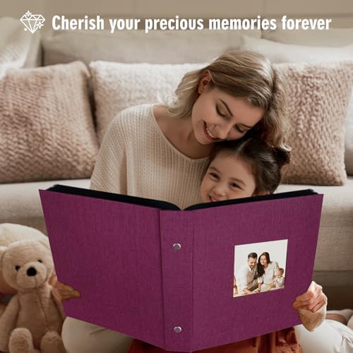 Artmag Fabric Photo Album 4x6 1000 Large Capacity for Family Wedding Anniversary Linen Album Holds 1000 Horizontal and Vertical Photos (1000 Pockets, Purplre) - Image 5