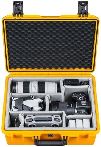 Lykus PVC1 Hard Case with Dividers for Cameras,Lenses,DJI Mavic/Air/Mini by Lykus
