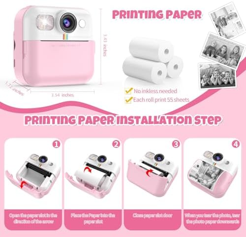 Instant Print Camera for Kids, Toddler Camera Birthday Gifts for Girls 3-10 - Image 6