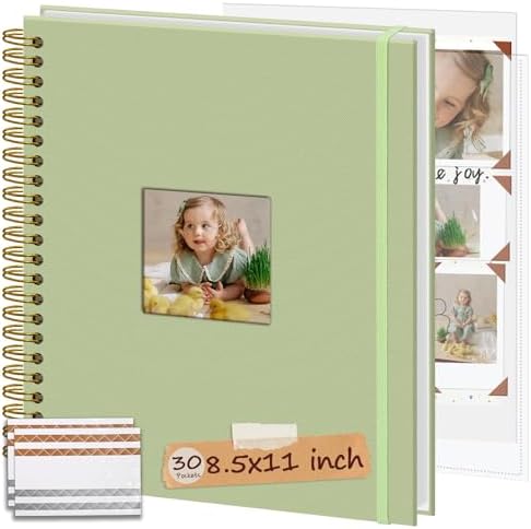 8.5x11 in DIY Photo Album Scrapbook, Window, Green by Hiwhy
