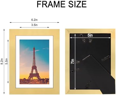 5x7 Picture Frame Set of 4 with Real Glass, Wall & Tabletop Display - Image 7
